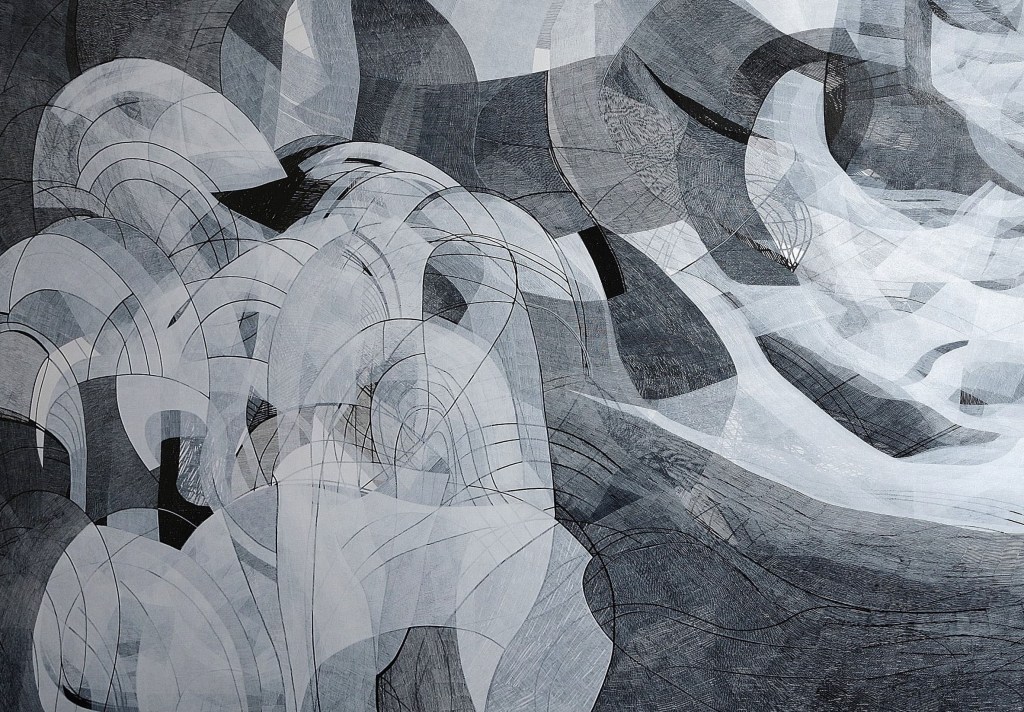 Day
2024, linen canvas, acrylic markers, varnish, 140×200 cm (part of diptych)